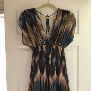 Multicolor Print Empire Waist Dress